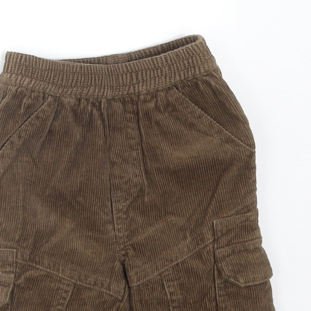 Preworn Boys Brown  Cotton Cargo Trousers Size 0-3 Months