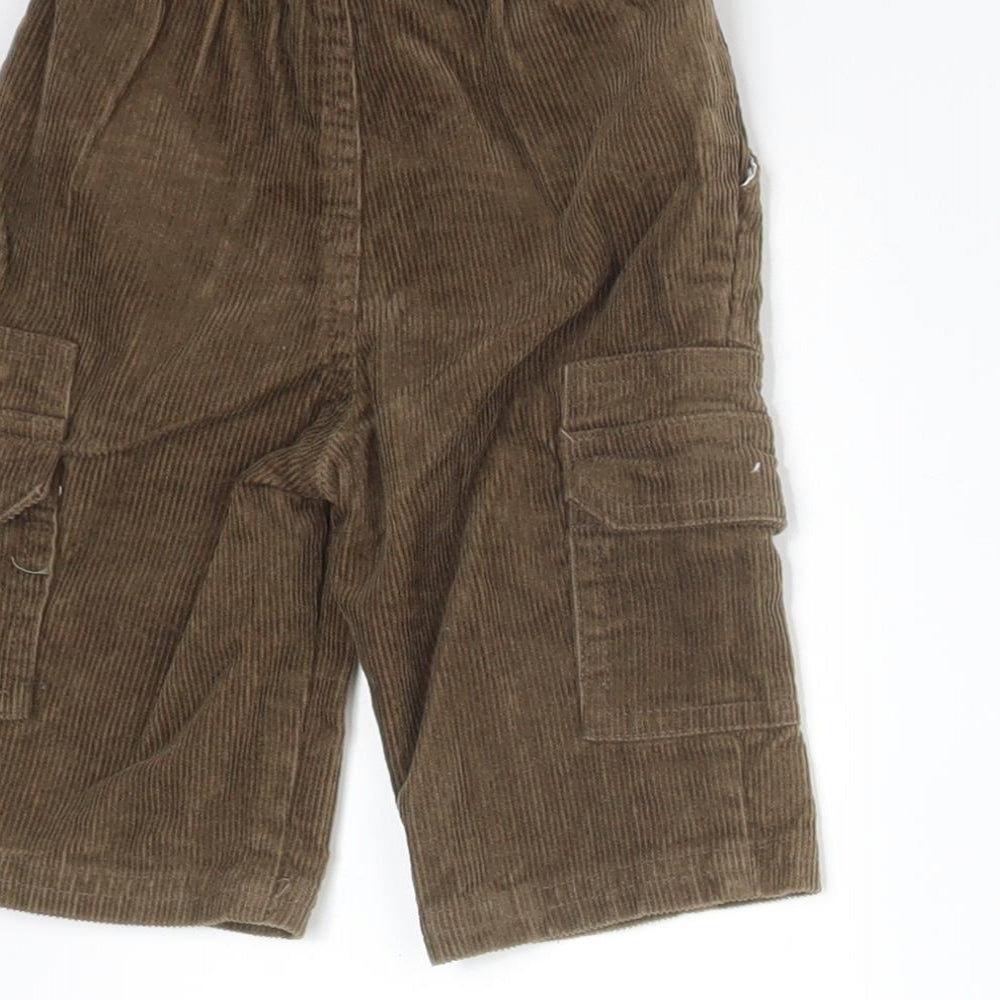 Preworn Boys Brown  Cotton Cargo Trousers Size 0-3 Months