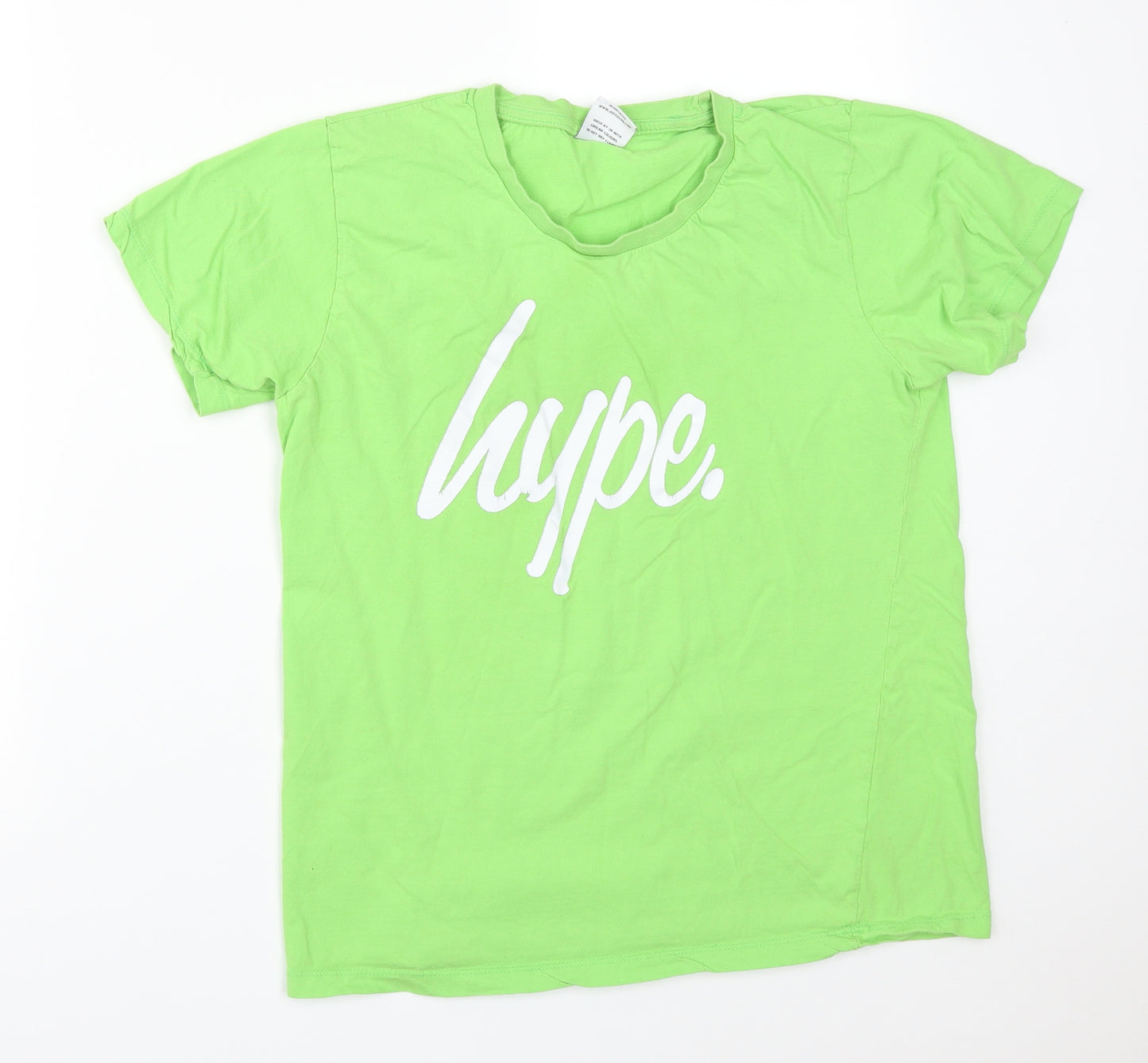 Hype Boys Green  Cotton Basic T-Shirt Size 15 Years Round Neck  - HYPE.