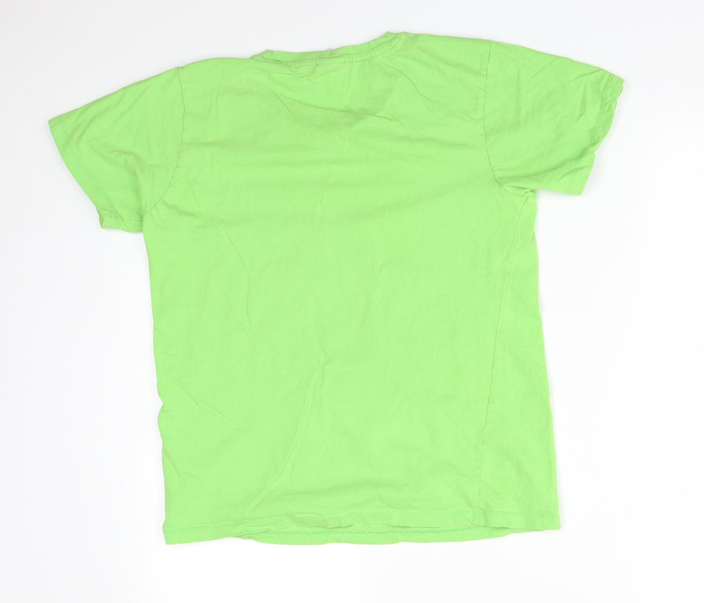 Hype Boys Green  Cotton Basic T-Shirt Size 15 Years Round Neck  - HYPE.