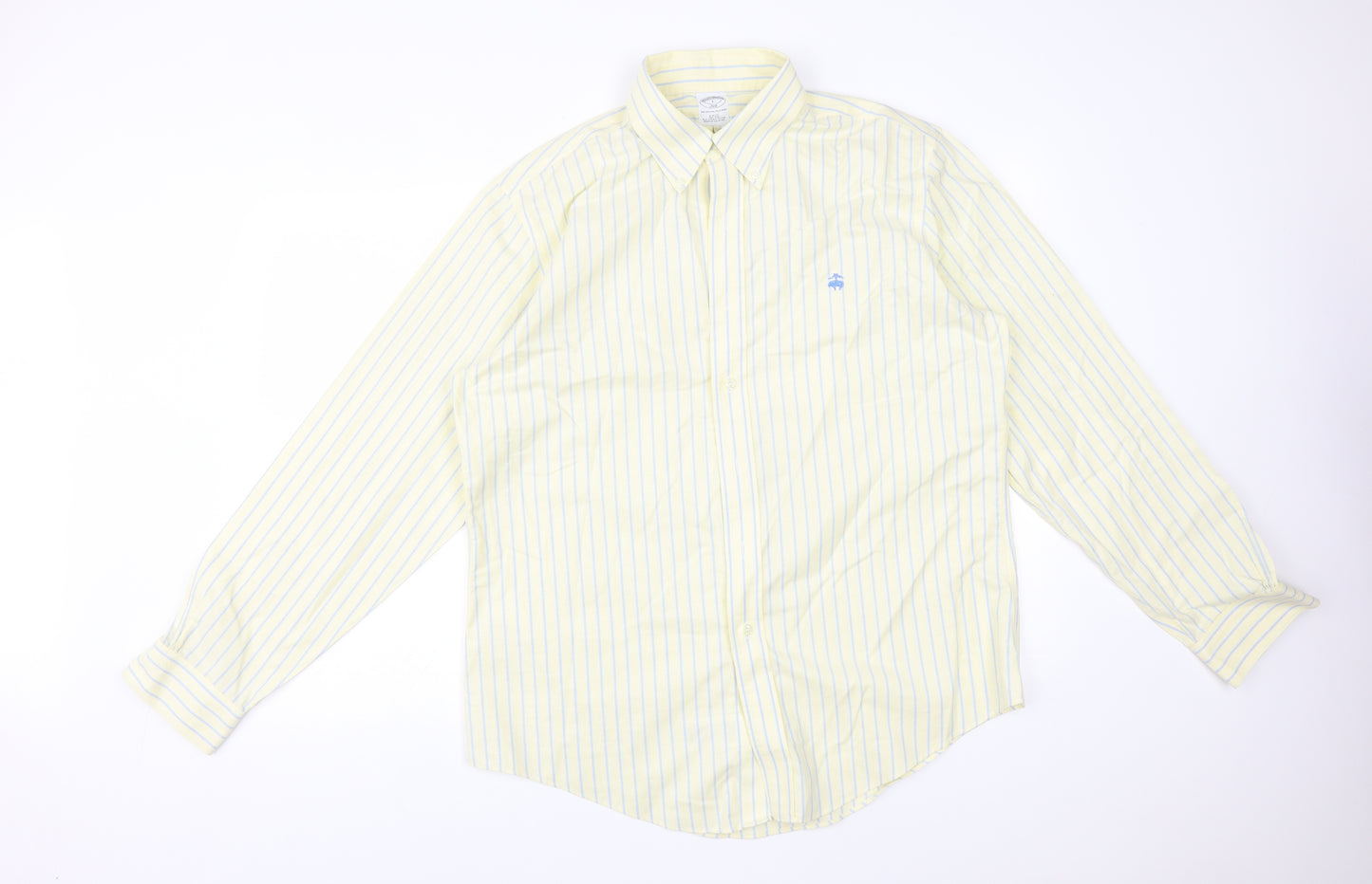 BROOKS BROTHER Mens Multicoloured Striped Cotton  Button-Up Size L Collared