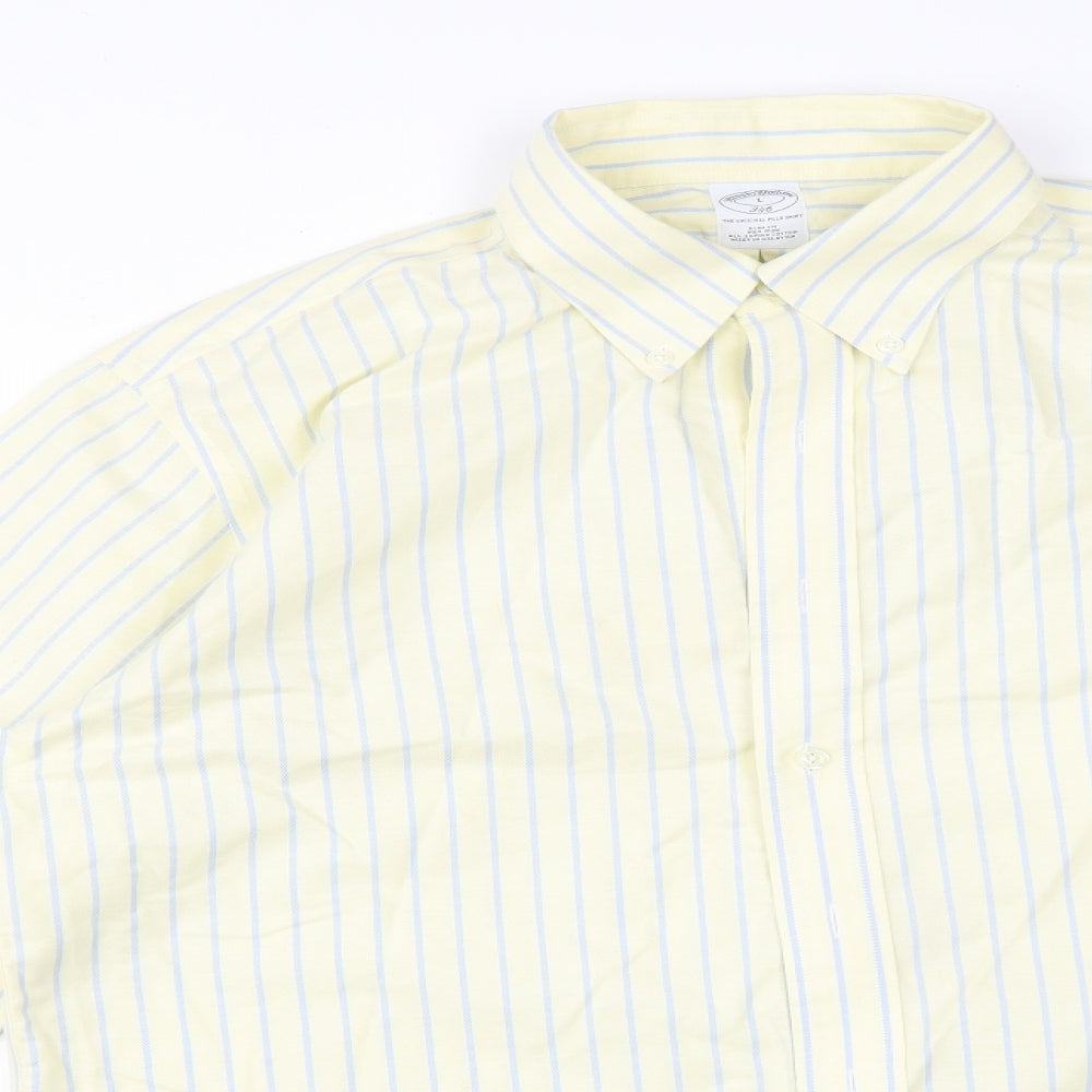 BROOKS BROTHER Mens Multicoloured Striped Cotton  Button-Up Size L Collared