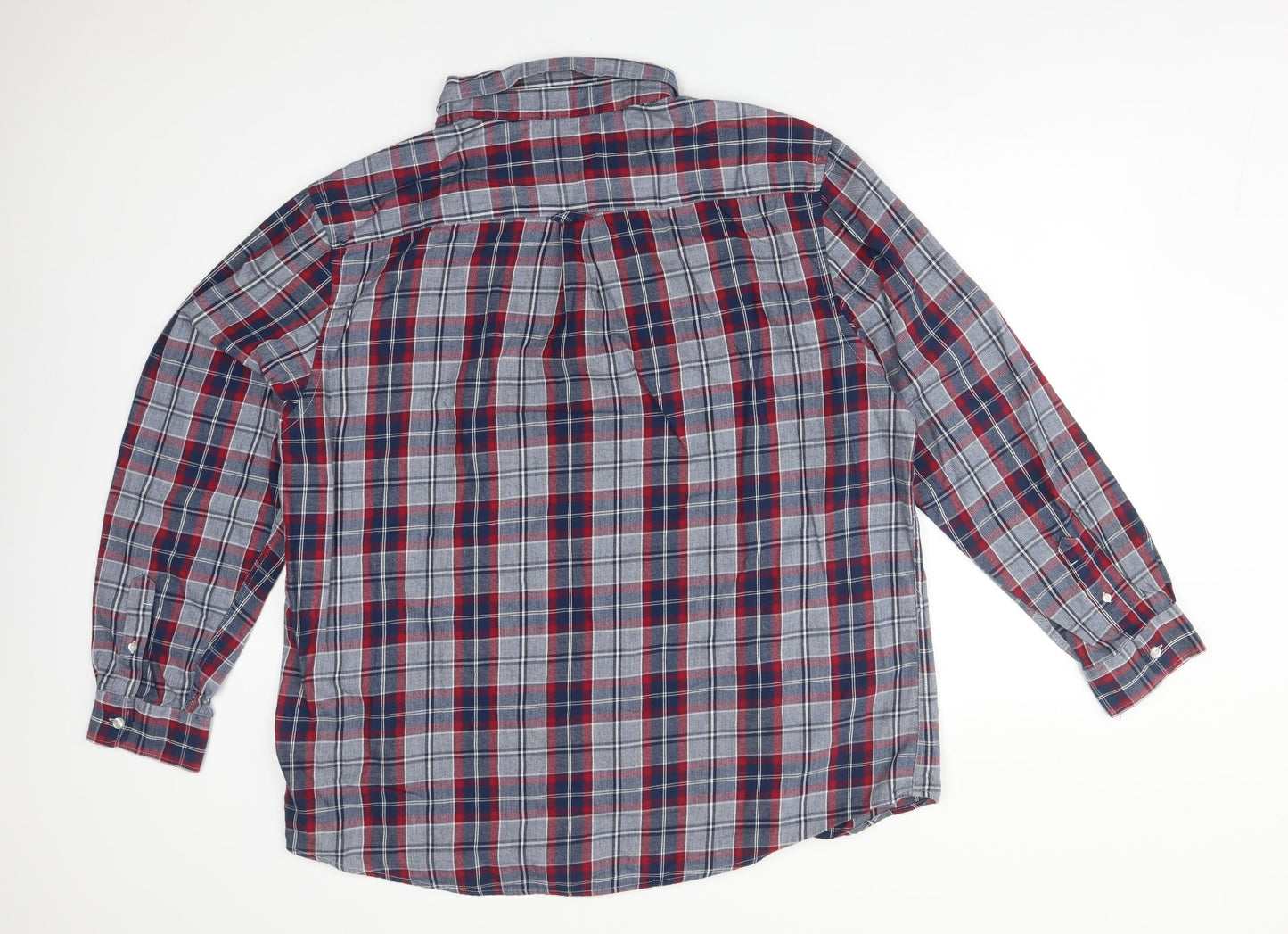 Maine Mens Multicoloured Plaid Cotton  Button-Up Size 2XL Collared