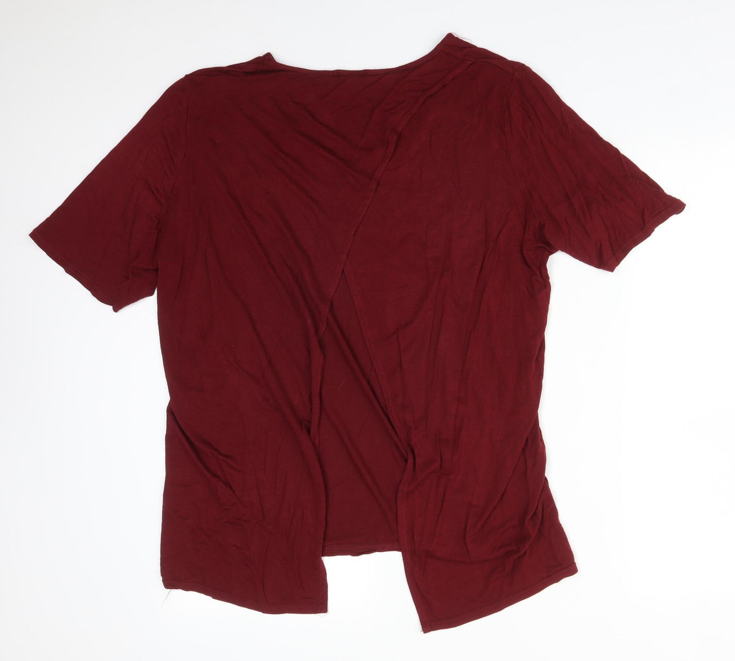 Boohoo Womens Red  Viscose Basic T-Shirt Size 20 Round Neck