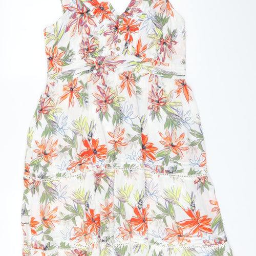Debenhams Womens Multicoloured Floral Viscose A-Line  Size 16  V-Neck