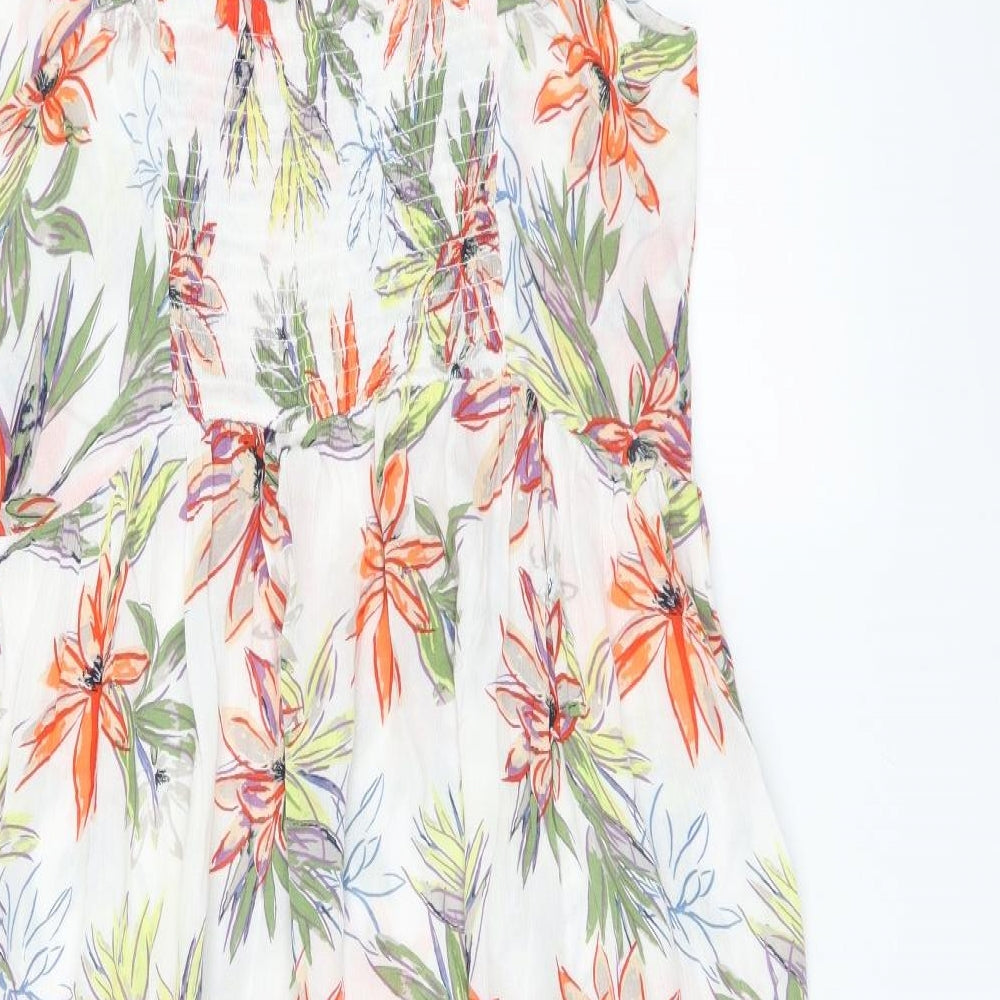Debenhams Womens Multicoloured Floral Viscose A-Line  Size 16  V-Neck