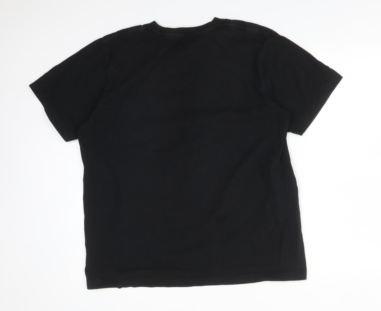 UNI QLO Mens Black  Cotton  T-Shirt Size L Round Neck