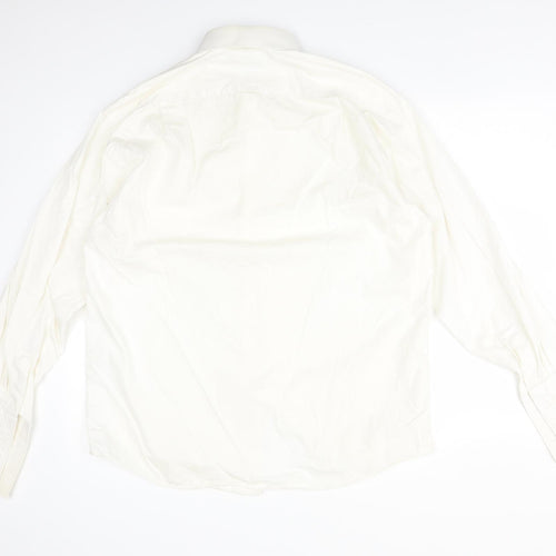 M*S Mens Ivory  Cotton  Button-Up Size 16 Collared