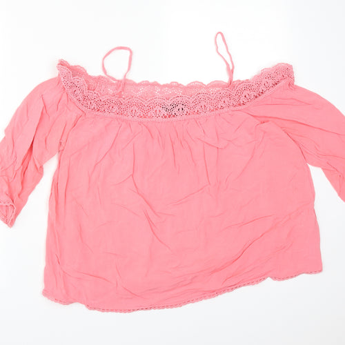 New Look Womens Pink  Viscose Basic T-Shirt Size 12