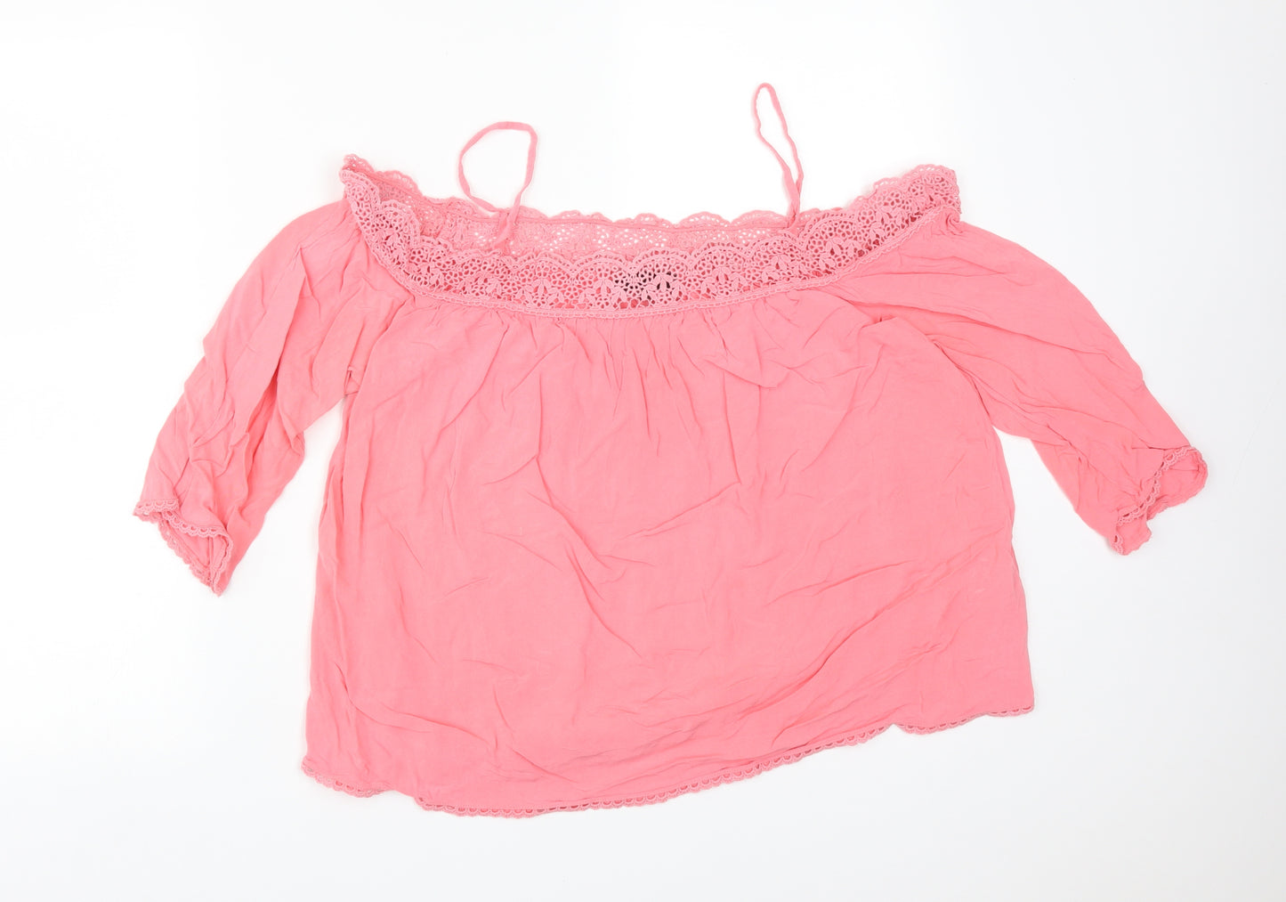 New Look Womens Pink  Viscose Basic T-Shirt Size 12