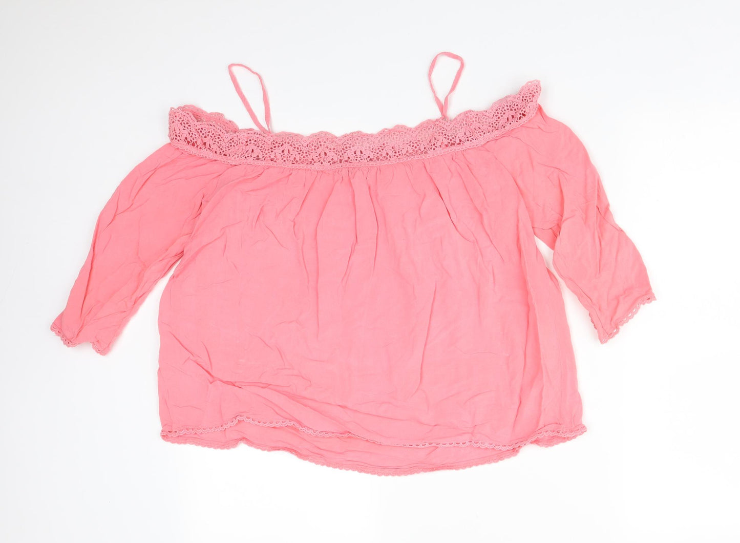 New Look Womens Pink  Viscose Basic T-Shirt Size 12
