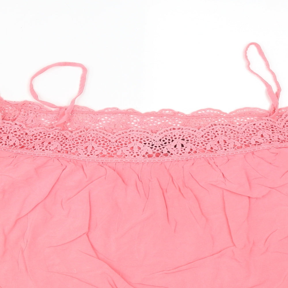 New Look Womens Pink  Viscose Basic T-Shirt Size 12