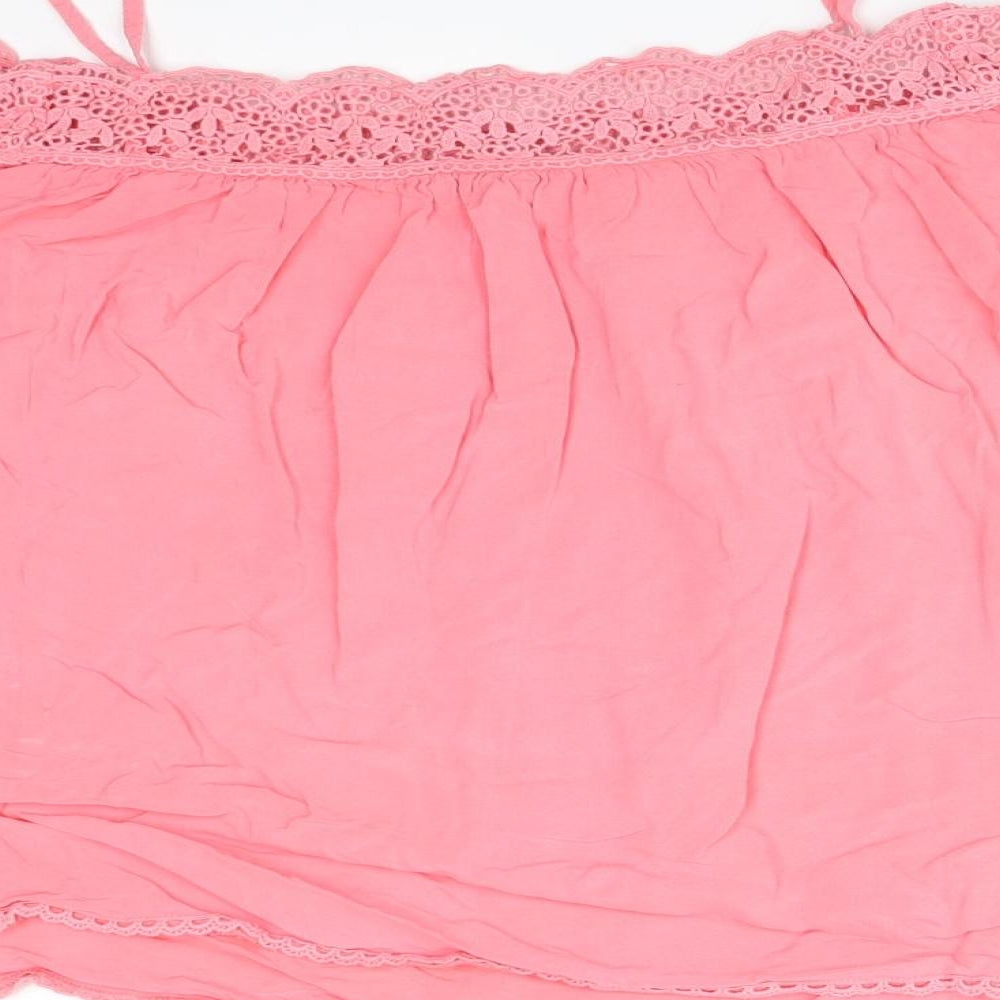 New Look Womens Pink  Viscose Basic T-Shirt Size 12