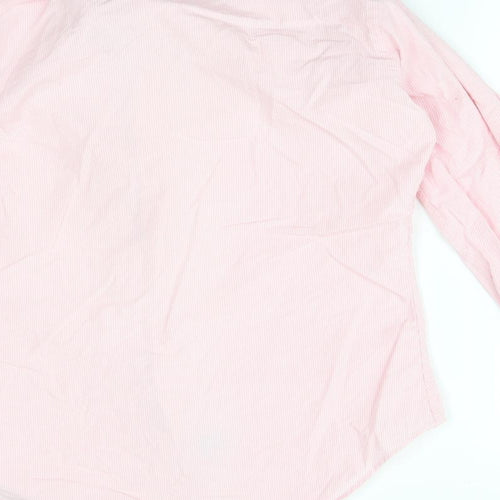 JOHN FRANCOME Mens Pink Striped Cotton  Button-Up Size 15.5 Collared