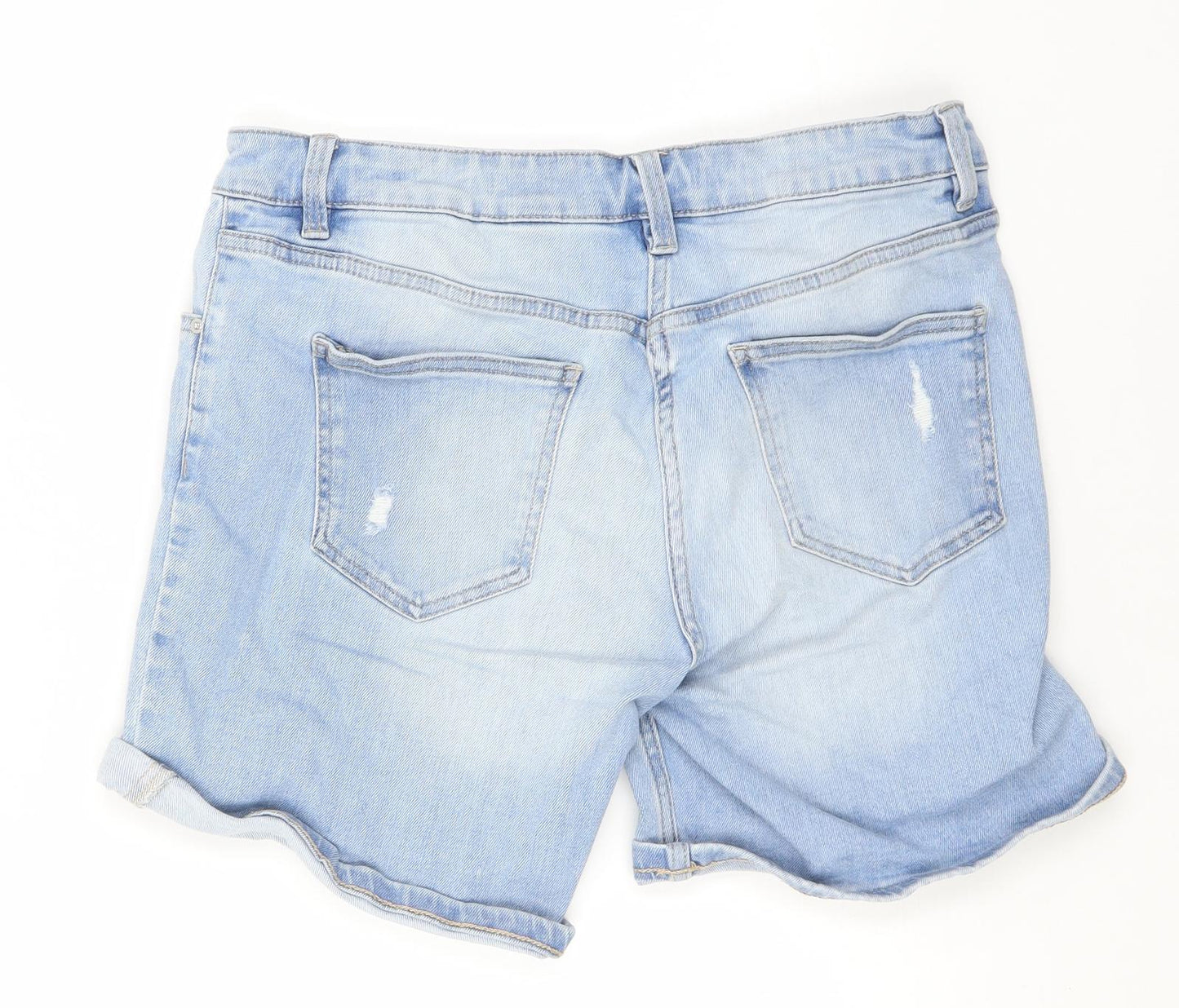 NEXT Womens Blue  Cotton Boyfriend Shorts Size 12 L7 in Regular