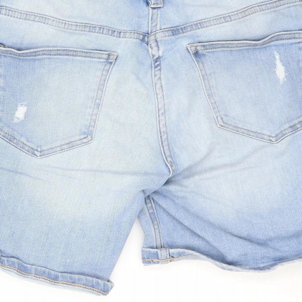 NEXT Womens Blue  Cotton Boyfriend Shorts Size 12 L7 in Regular