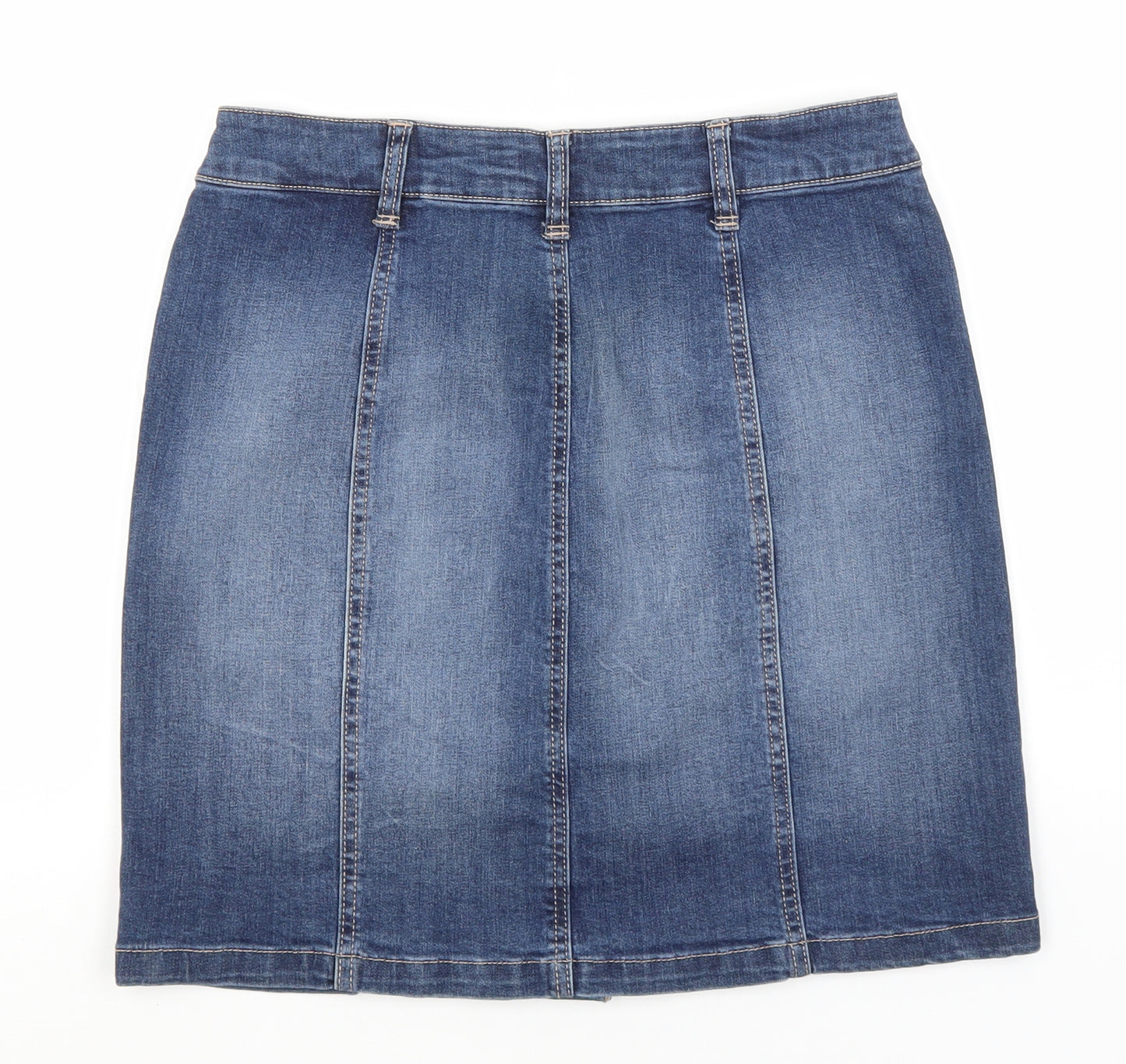 NEXT Womens Blue  Cotton Straight & Pencil Skirt Size 8