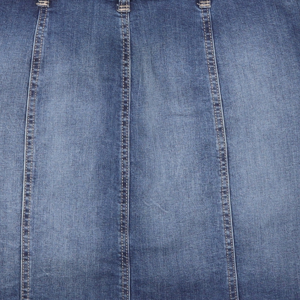 NEXT Womens Blue  Cotton Straight & Pencil Skirt Size 8