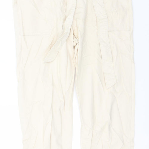 New Look Womens Ivory  Cotton Trousers  Size 12 L25 in Regular