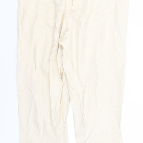 New Look Womens Ivory  Cotton Trousers  Size 12 L25 in Regular
