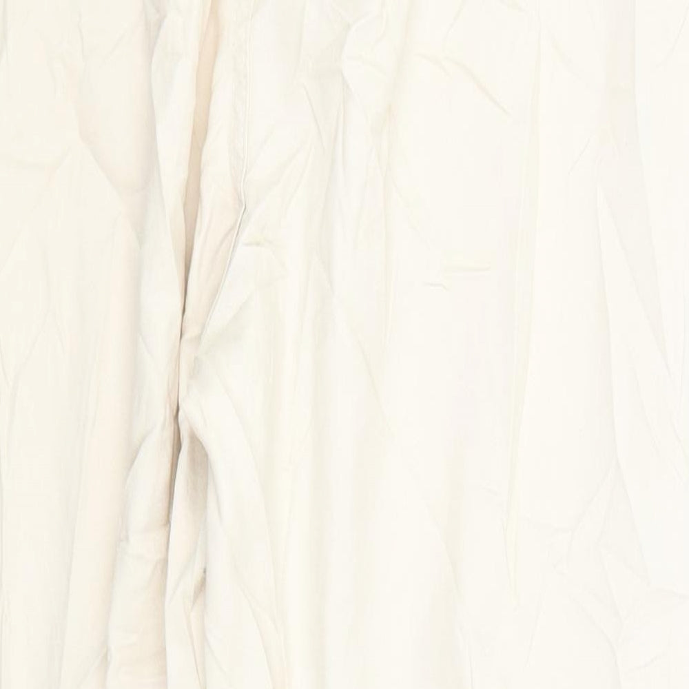 New Look Womens Ivory  Cotton Trousers  Size 12 L25 in Regular