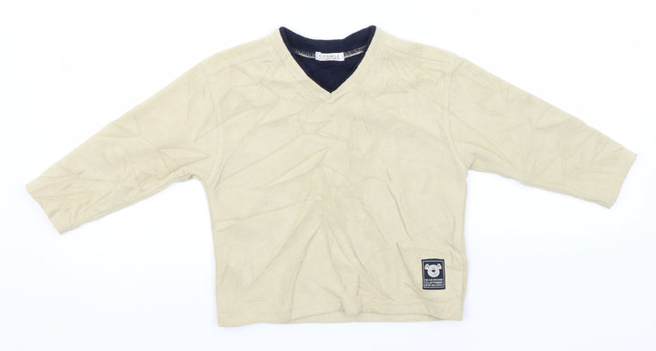 George Boys Green V-Neck  Polyester Pullover Jumper Size 2-3 Years