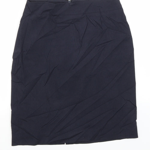 Uniqlo Womens Blue Striped Polyester Straight & Pencil Skirt Size 25 in