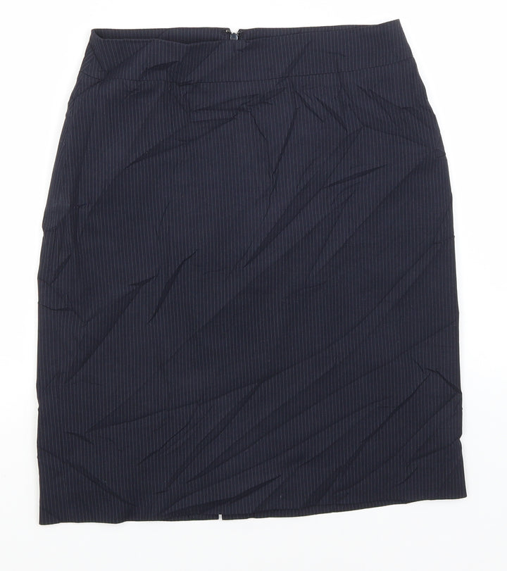 Uniqlo Womens Blue Striped Polyester Straight & Pencil Skirt Size 25 in