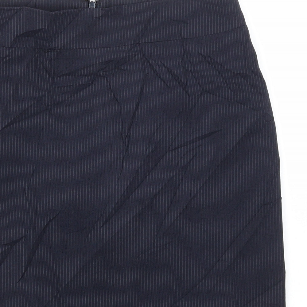 Uniqlo Womens Blue Striped Polyester Straight & Pencil Skirt Size 25 in