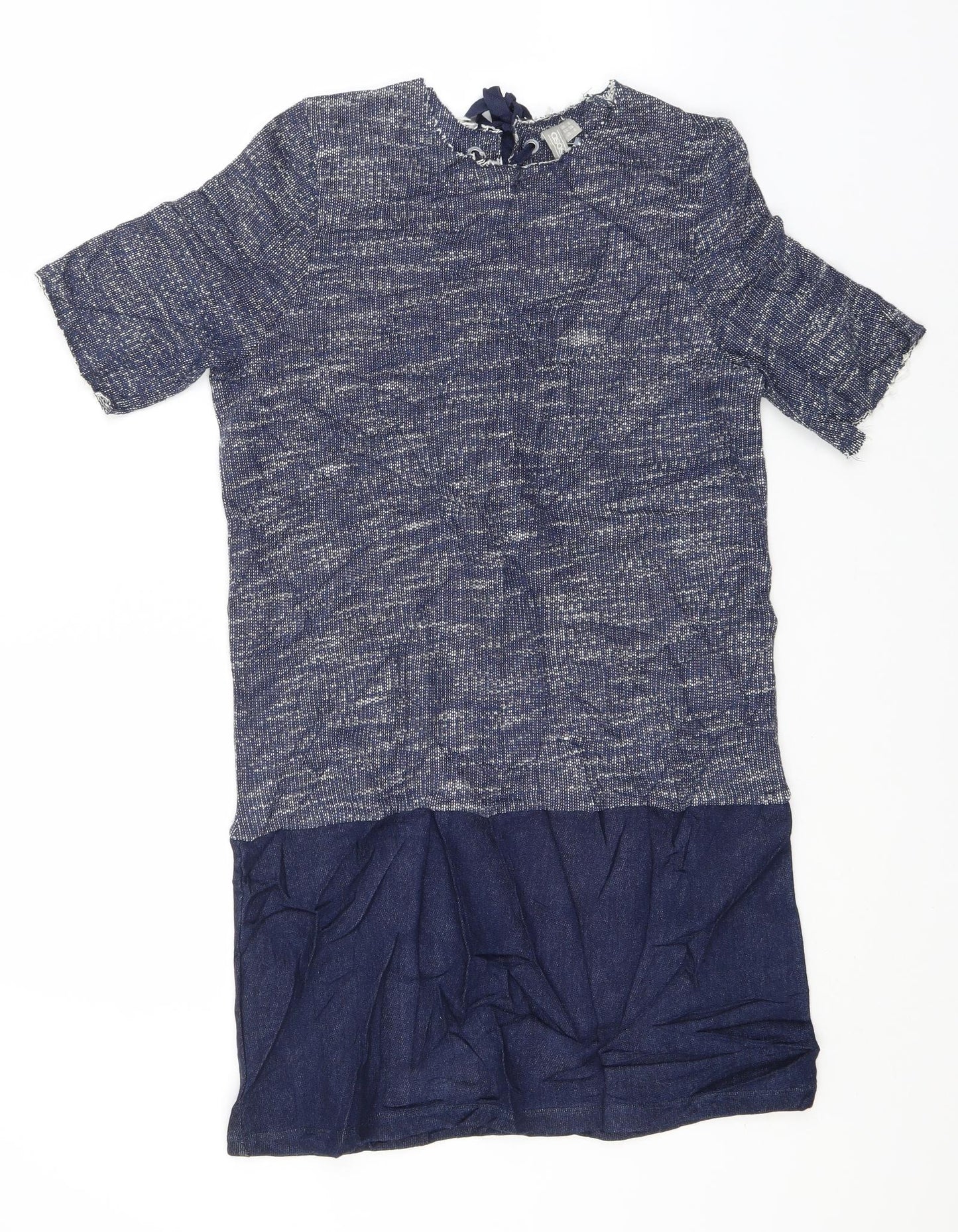 ASOS Womens Blue  Cotton Basic T-Shirt Size 8 Round Neck