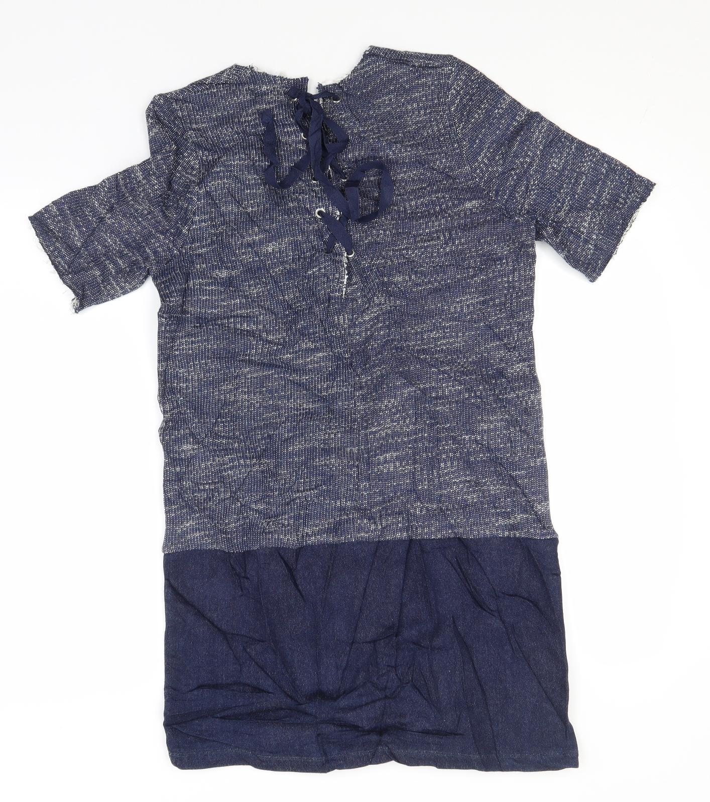 ASOS Womens Blue  Cotton Basic T-Shirt Size 8 Round Neck