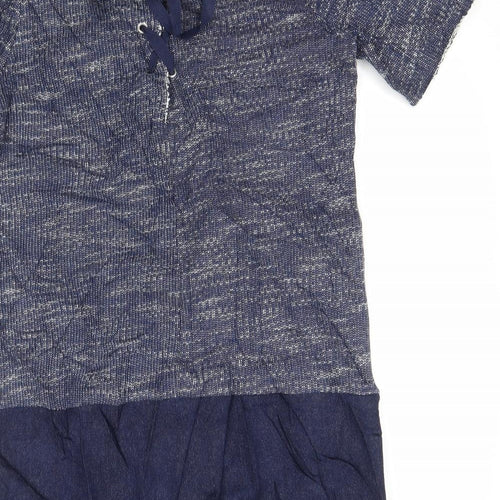 ASOS Womens Blue  Cotton Basic T-Shirt Size 8 Round Neck