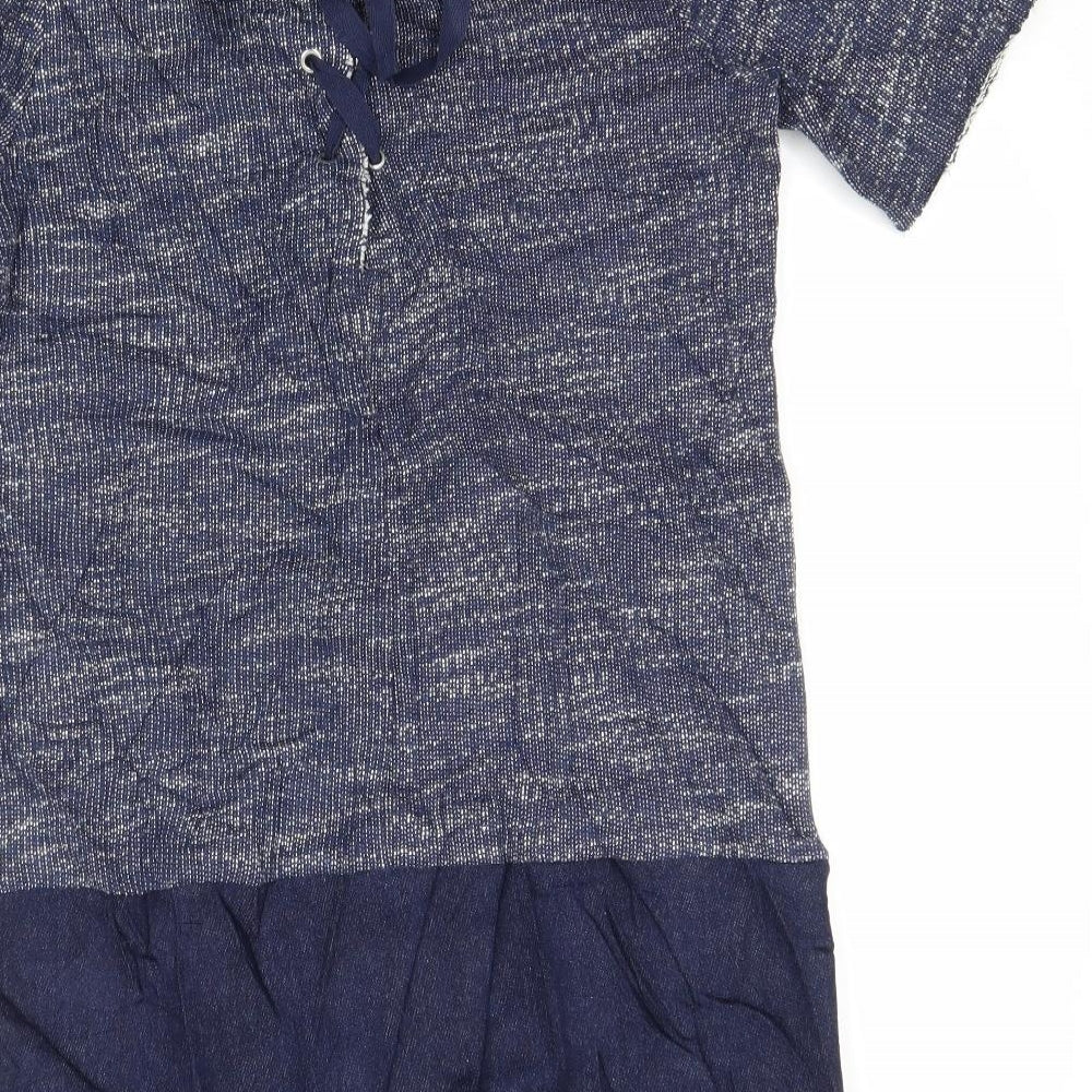 ASOS Womens Blue  Cotton Basic T-Shirt Size 8 Round Neck