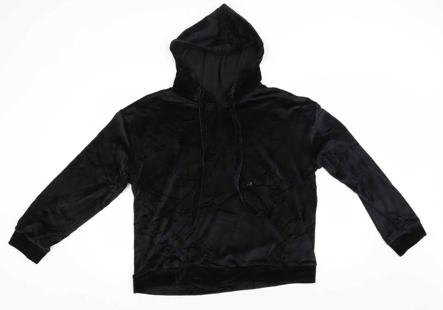 Preworn Womens Black  Cotton Pullover Hoodie Size 2XL