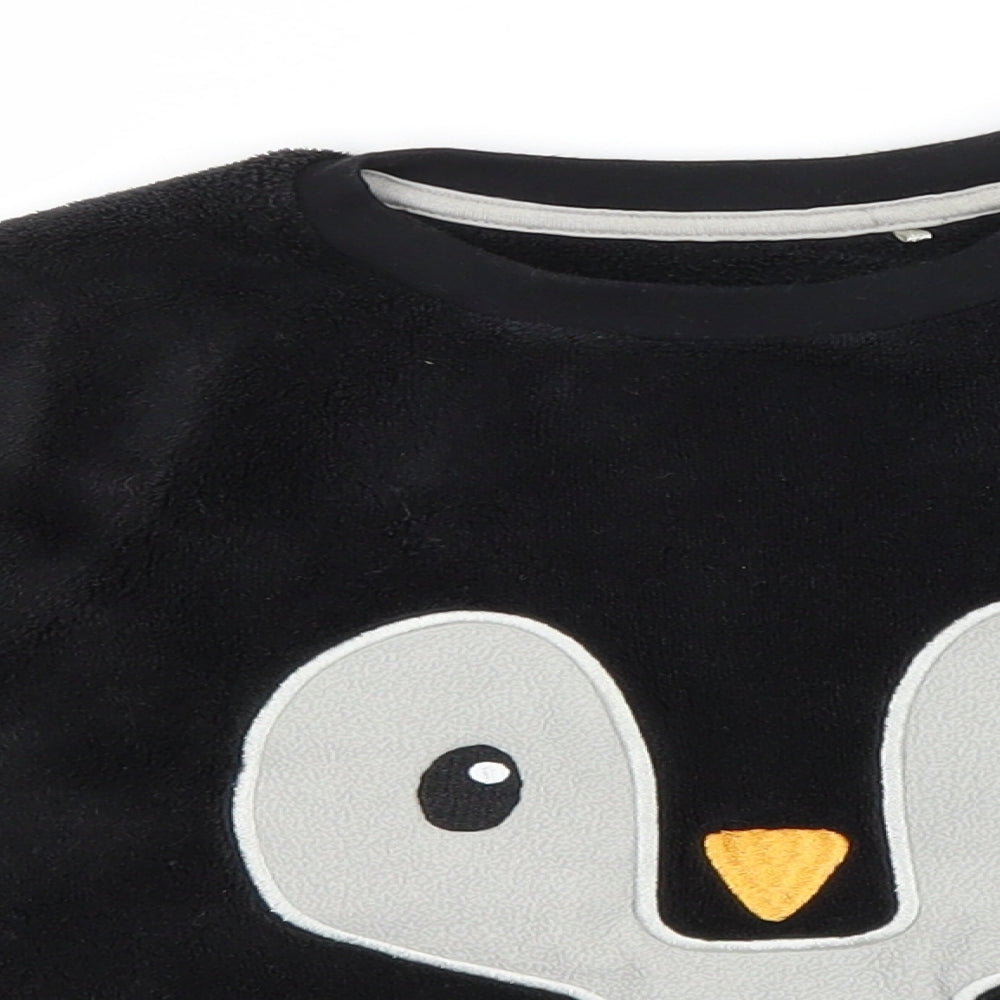 George Girls Black Round Neck  Polyester Pullover Jumper Size 4-5 Years   - Penguin