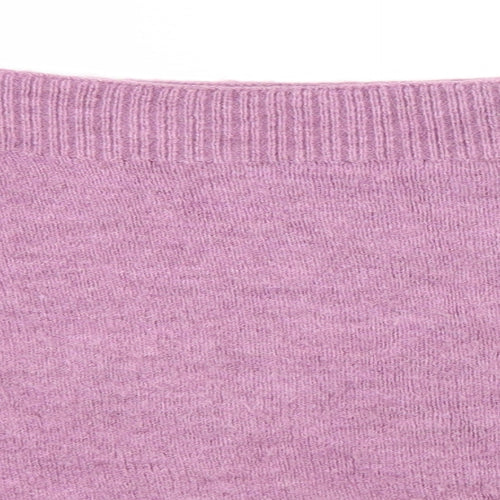 Marks and Spencer Womens Pink Square Neck  Acrylic Henley Jumper Size M