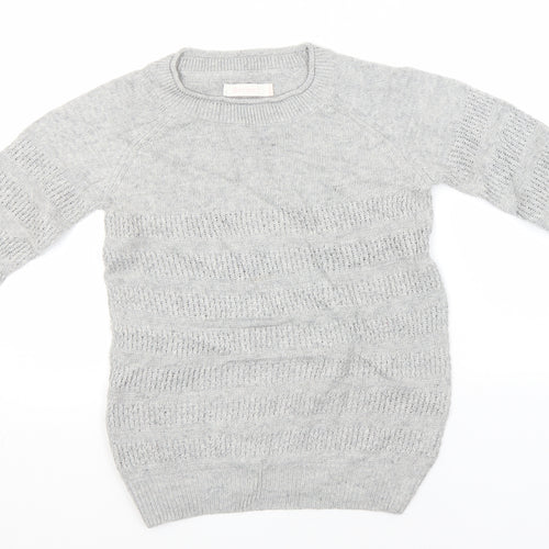 6ixty 8ight Womens Grey Round Neck  Acrylic Pullover Jumper Size S