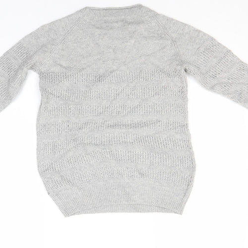 6ixty 8ight Womens Grey Round Neck  Acrylic Pullover Jumper Size S