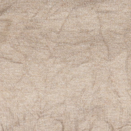 Primark Womens Beige V-Neck  Acrylic Pullover Jumper Size 4