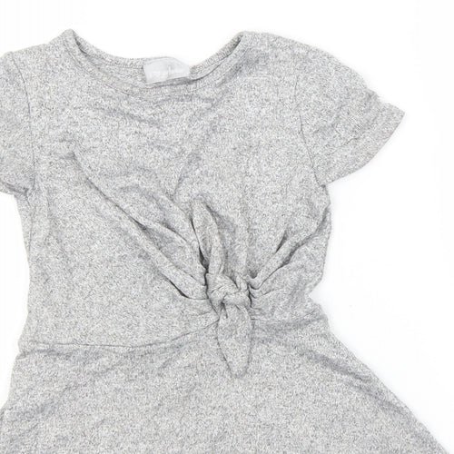 Preworn Girls Silver   A-Line    Round Neck