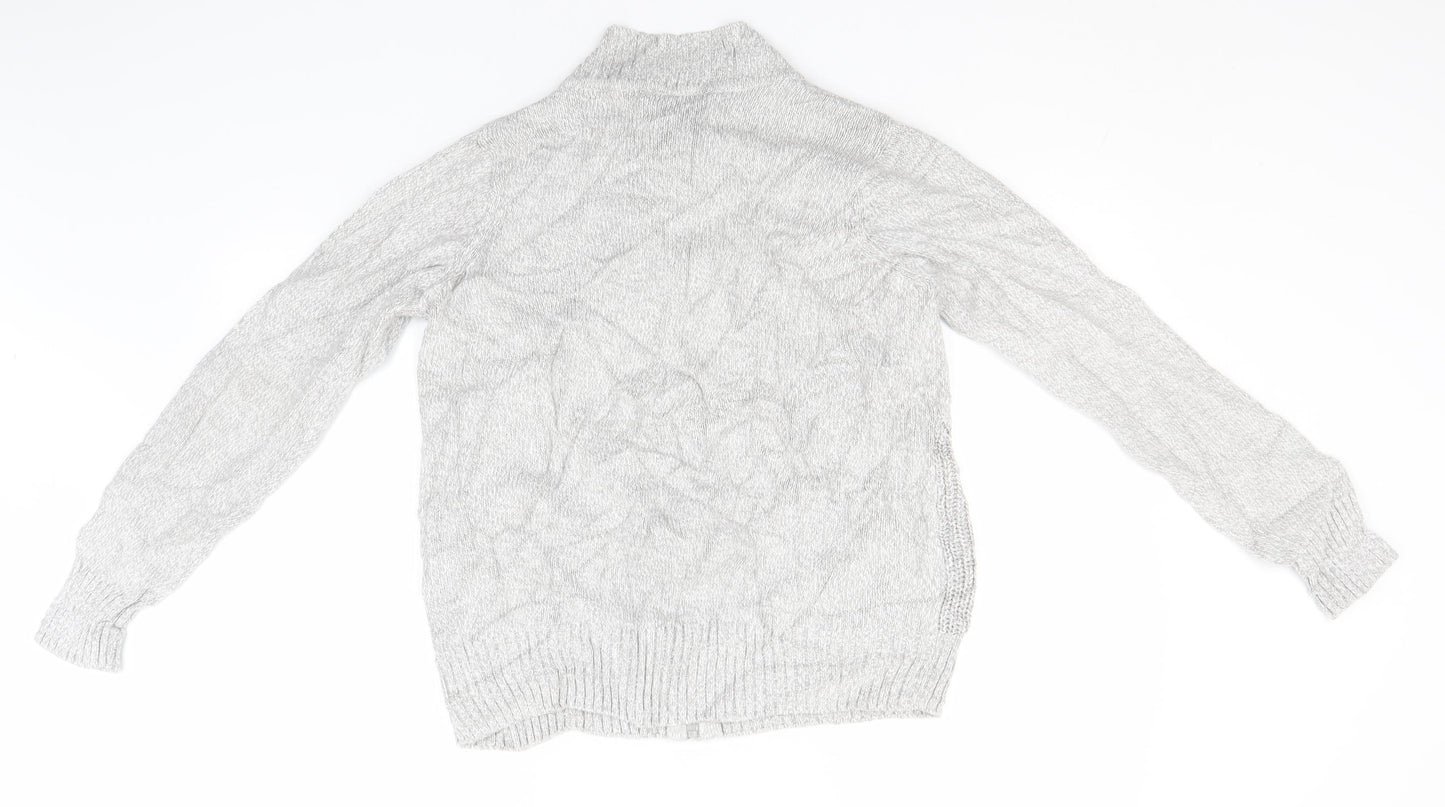 EWM Womens Grey Crew Neck  Cotton Full Zip Jumper Size 18