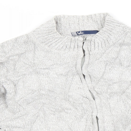 EWM Womens Grey Crew Neck  Cotton Full Zip Jumper Size 18