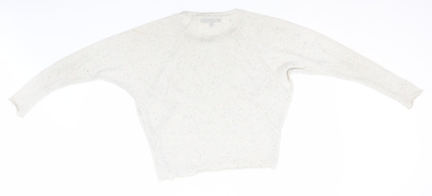 Topshop Womens Ivory Round Neck  Polyester Pullover Jumper Size 8