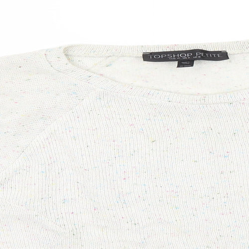 Topshop Womens Ivory Round Neck  Polyester Pullover Jumper Size 8