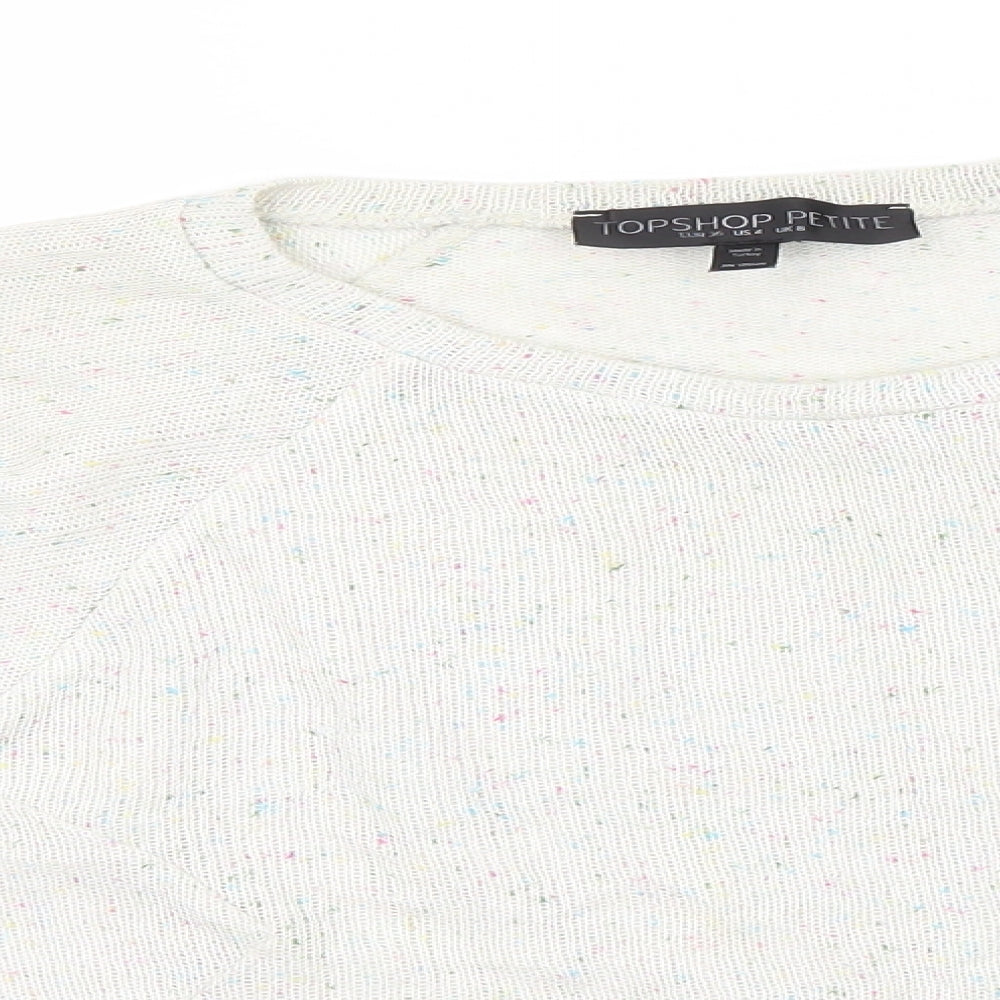 Topshop Womens Ivory Round Neck  Polyester Pullover Jumper Size 8