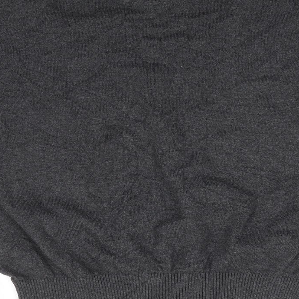 LERROS Mens Grey V-Neck  Cotton Pullover Jumper Size S   - Charcoal grey