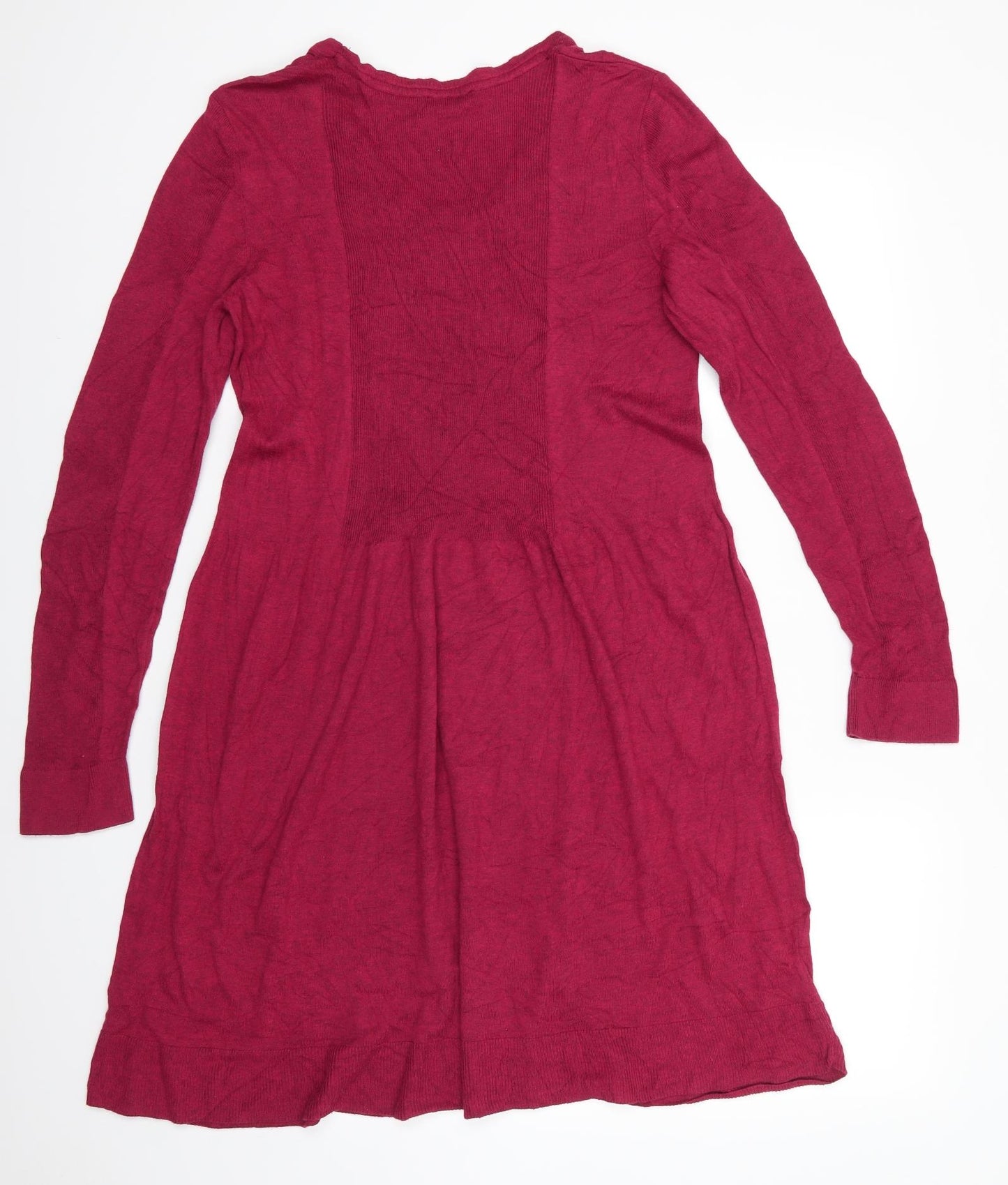 TU Womens Red  Viscose Jumper Dress  Size 16  Scoop Neck  - Fit and Flare Red Mix