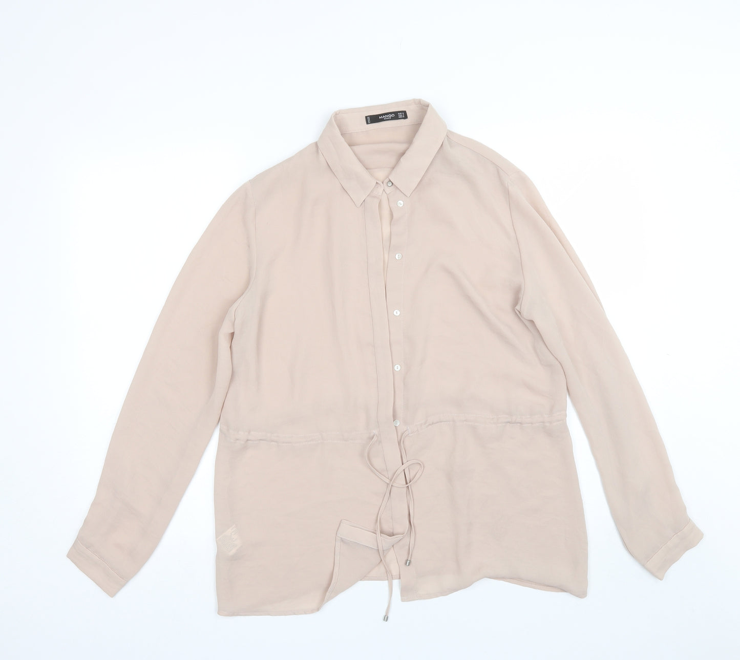 Mango Womens Pink  Polyester Basic Button-Up Size M Collared