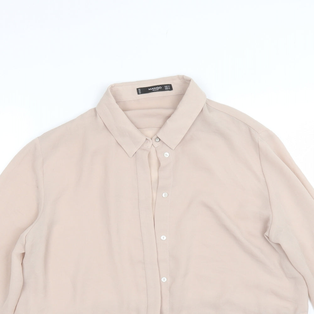 Mango Womens Pink  Polyester Basic Button-Up Size M Collared