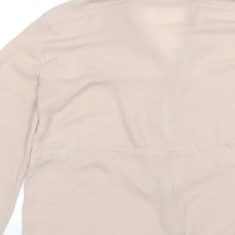 Mango Womens Pink  Polyester Basic Button-Up Size M Collared